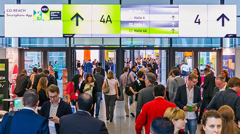 Displays in the hall passages of NürnbergMesse