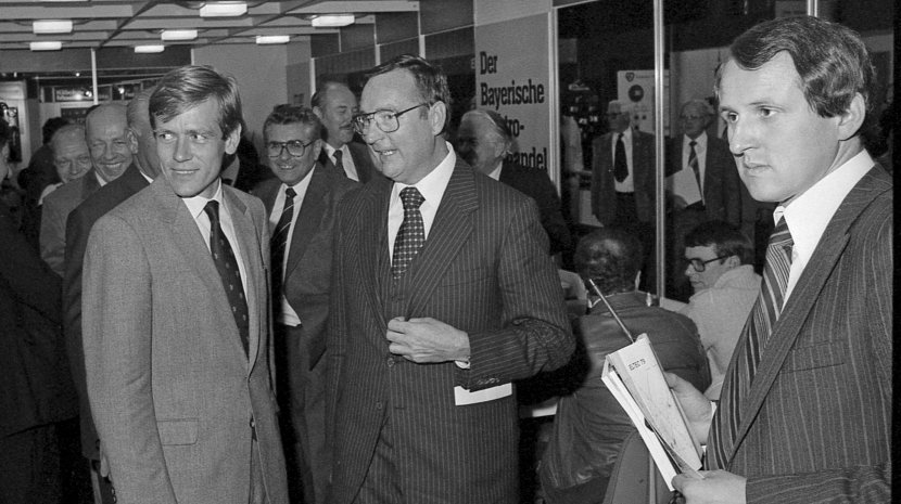 Walter Hufnagel (r.) auf der Elektro und Energietechnik-Messe ELTEC 1979.