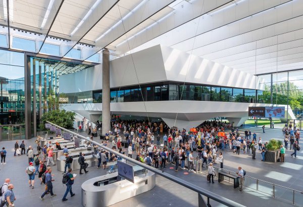 View of the Mitte entrance at the Exhibition Centre Nuremberg