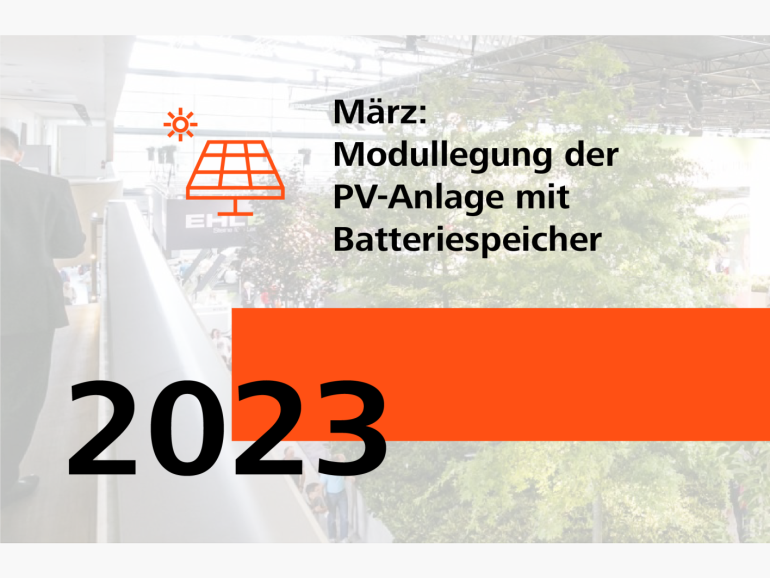 März 2023: Modullegung der PV-Anlage mit Batteriespeicher