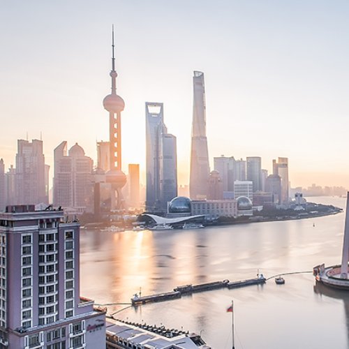 Sonnenaufgang in Shanghai