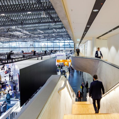 Halle 3C der NürnbergMesse im Veranstaltungsbetrieb