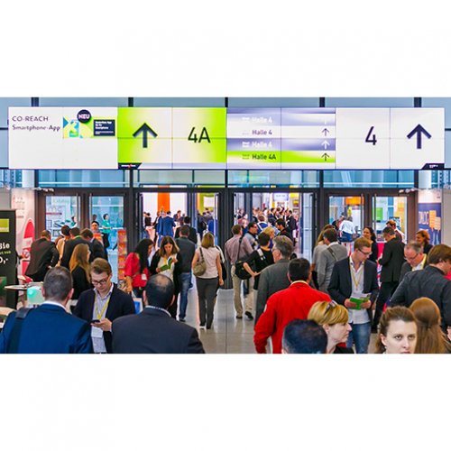 Displays in the hall passages of NürnbergMesse