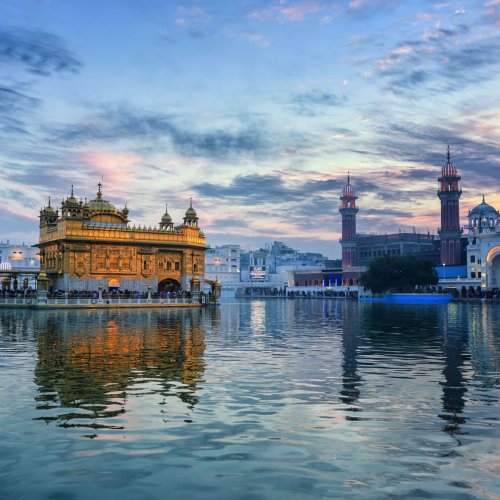 Golden Temple at dusk, Amritsar, India