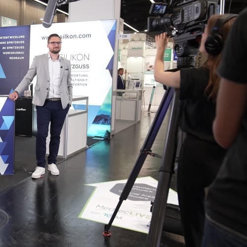 Video production at trade fair stand Video production at trade fair stand