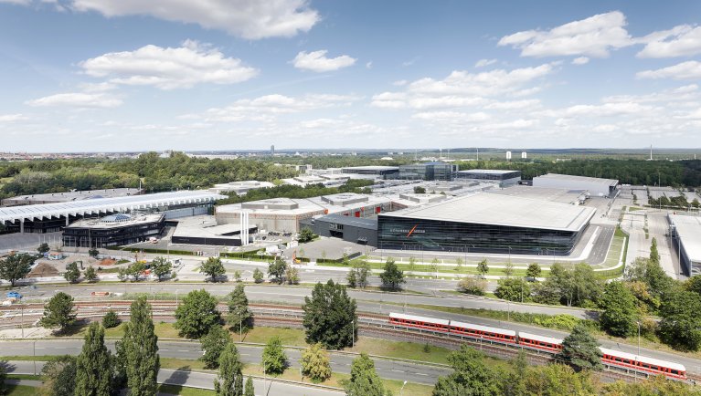 Messezentrum Nürnberg mit Blick auf Halle 3C