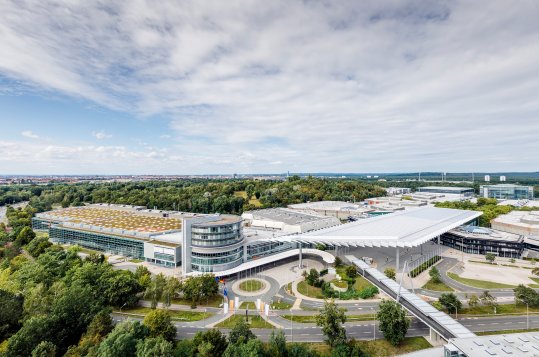 Blick auf das Messegelände Nürnberg