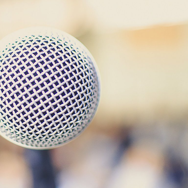 Microphone with audience