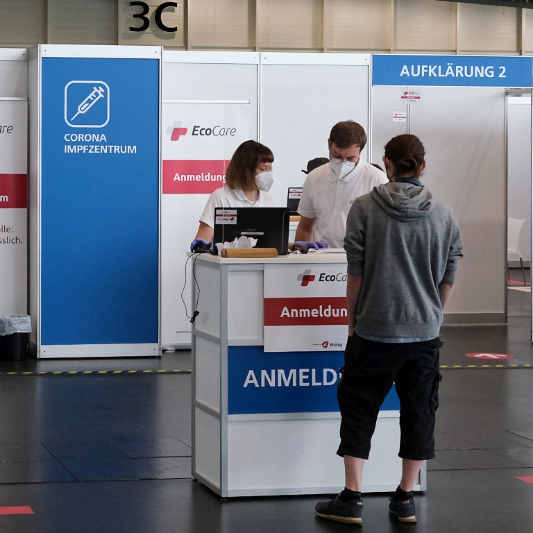 Impfzentrum im Messezentrum Nürnberg